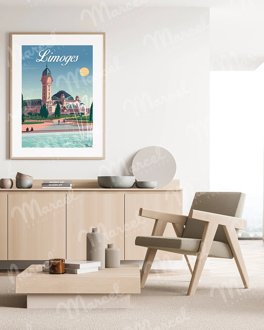 Affiche LIMOGES "Gare des Bénédictins"