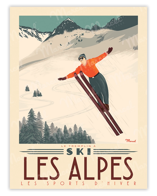 Poster THE ALPS "Ski jump"
