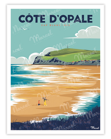 Affiche CÔTE D'OPALE "Cap Blanc-Nez"