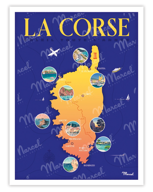 Affiche LA CORSE "Plan"