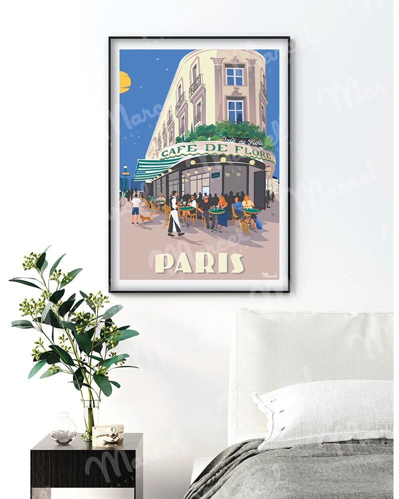 Affiche PARIS "Boulevard Saint-Germain"