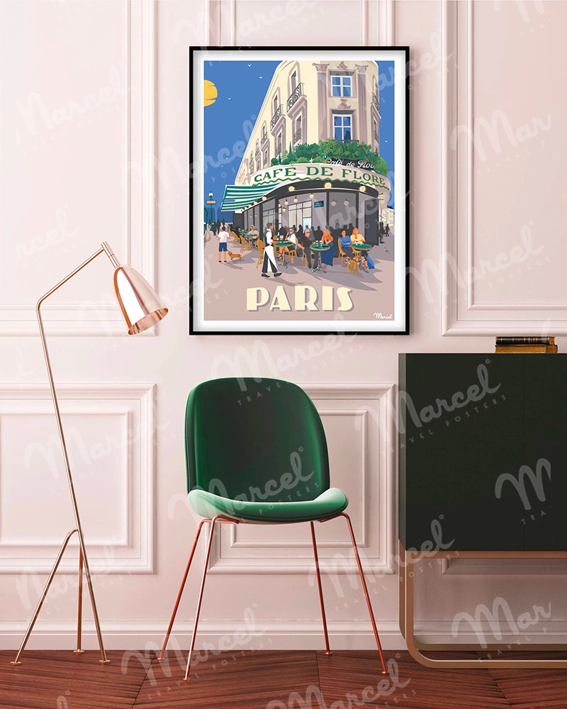 Affiche PARIS "Boulevard Saint-Germain"