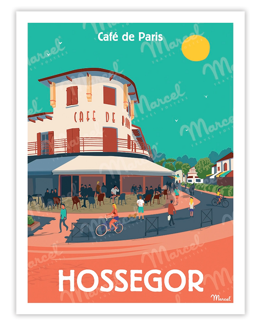 Affiche HOSSEGOR "Café de Paris"