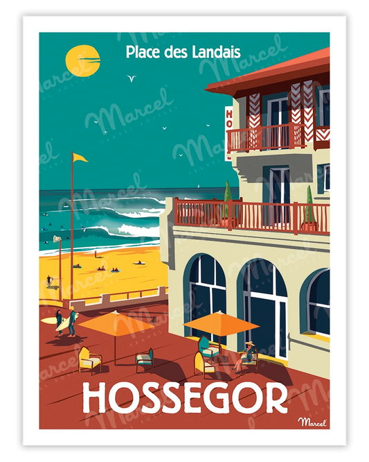 Affiche HOSSEGOR "Place des Landais"