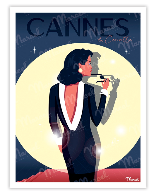 Affiche CANNES "La Croisette Glamour"