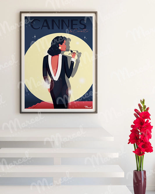 Affiche CANNES "La Croisette Glamour"