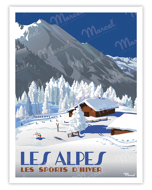 Poster THE ALPS "High altitude chalets"