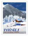 Affiche LES PYRÉNÉES "Chalets d'altitude"