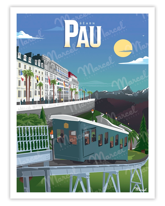 Affiche PAU "Le Funiculaire"
