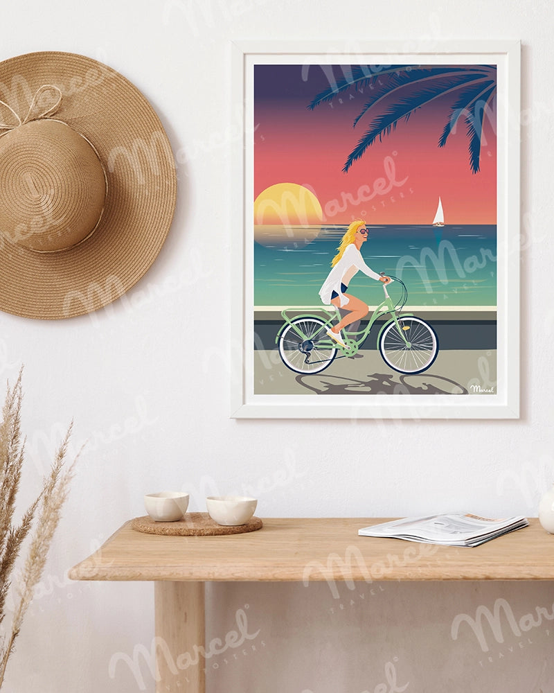 Affiche "Vélo sur la promenade"