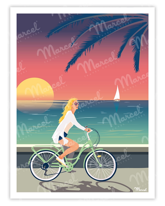 Affiche "Vélo sur la promenade"