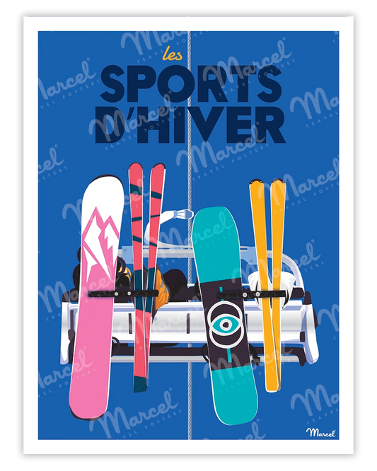 Affiche "Ski Colors Télésiège"