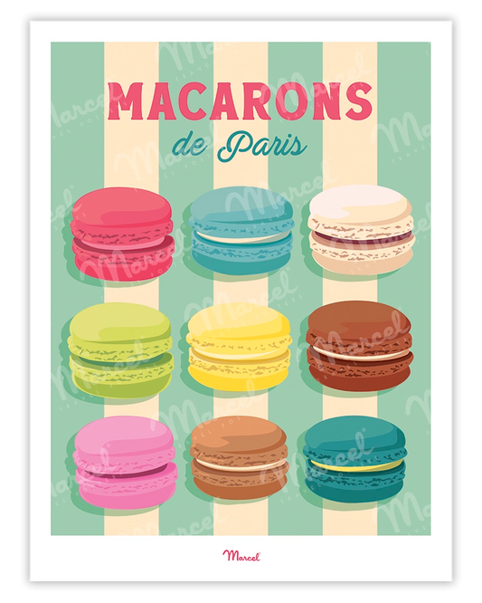 Affiche Travel Color PARIS "Macarons de Paris"