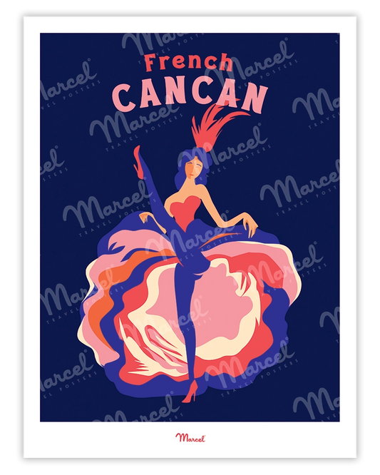 Affiche Travel Color PARIS "French Cancan"