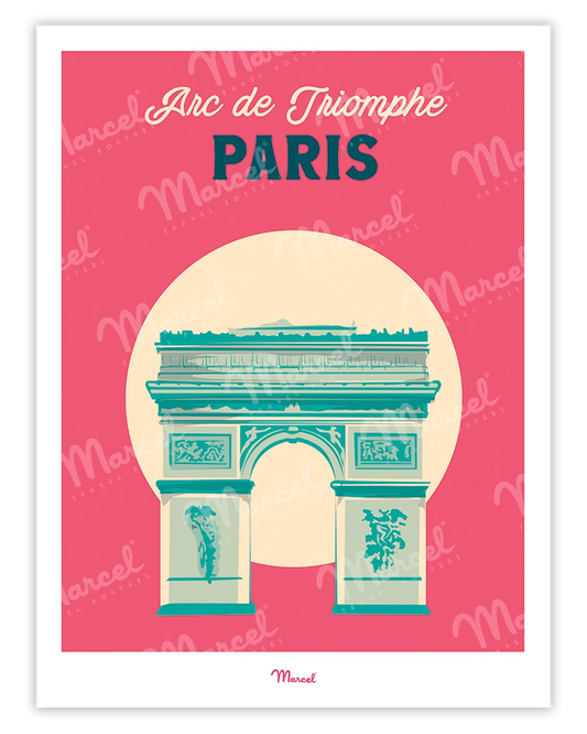 Affiche Travel Color PARIS "Arc de Triomphe"