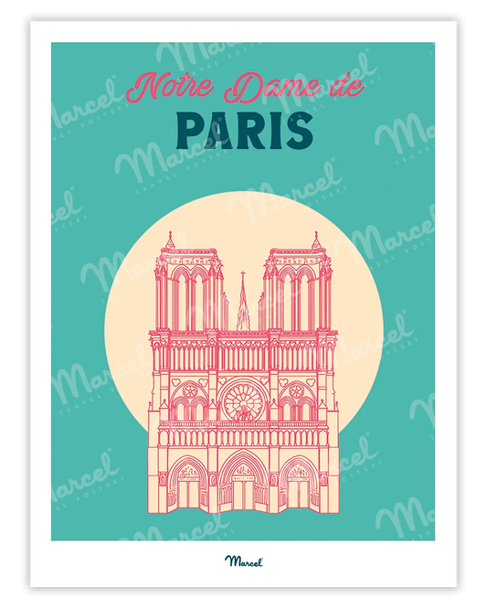 Affiche Travel Color PARIS "Notre Dame de Paris"