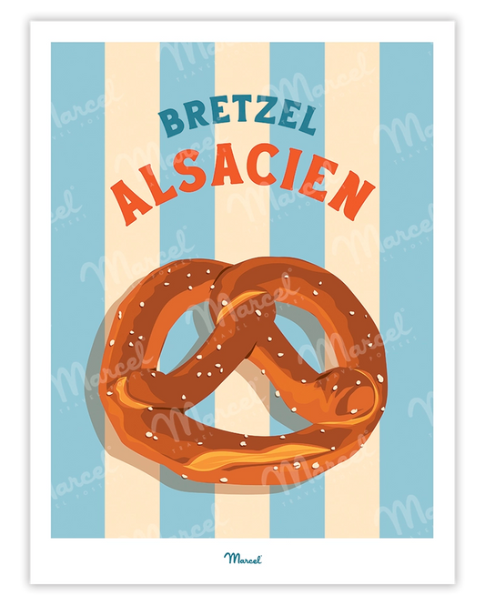 Affiche Travel Color ALSACE "Bretzel"