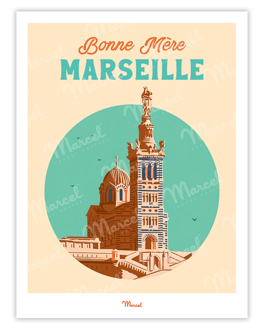 Travel Color MARSEILLE "Good Mother" poster