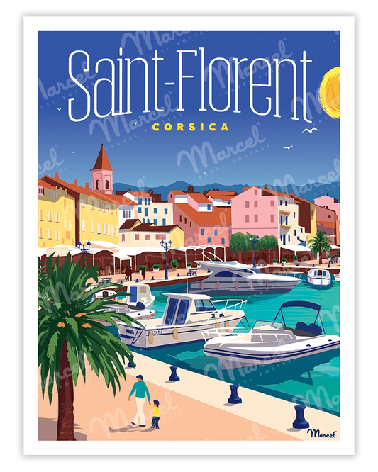 Affiche CORSE "SAINT-FLORENT"