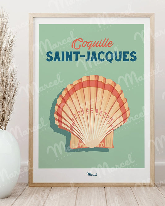 Affiche Travel Color "Coquille Saint-Jacques"