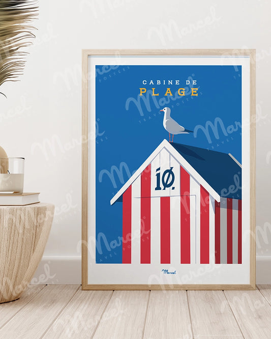 Affiche Travel Color "Cabine de Plage d'Oléron"