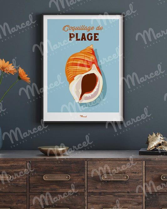 Affiche Travel Color "Coquillage de plage"