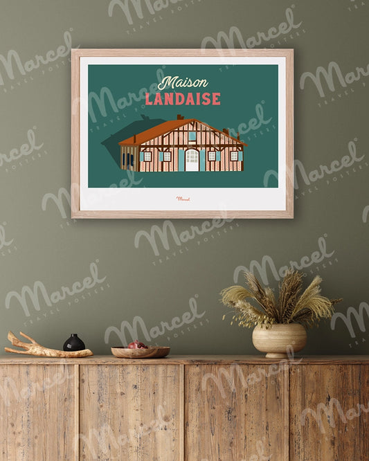 Affiche Travel Color "Maison Landaise"