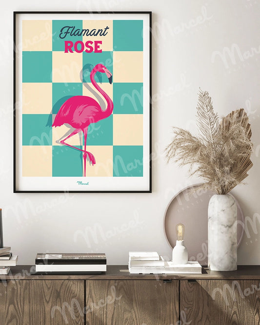 Affiche Travel Color "Flamant Rose"
