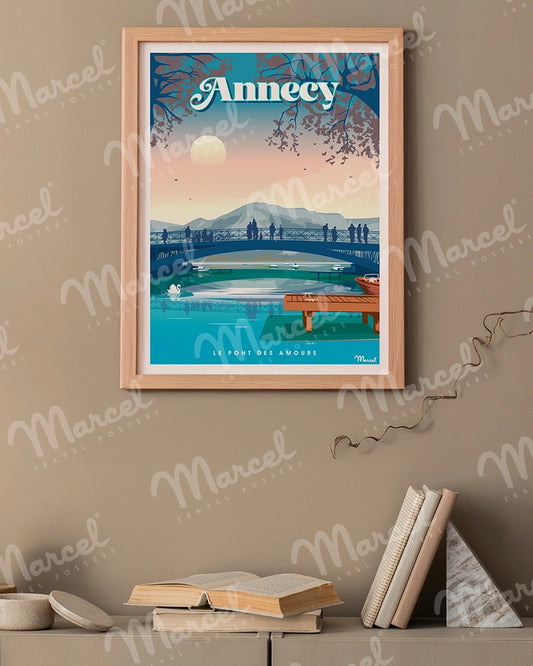 Affiche ANNECY "Le Pont des Amours"