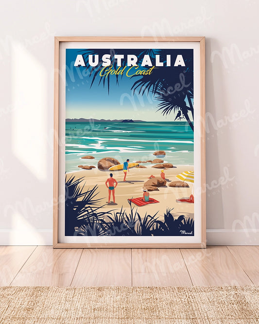 Affiche AUSTRALIE "Gold Coast"