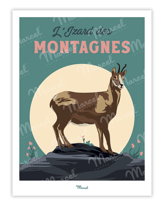 Affiche Travel Color "L'izard des montagnes"
