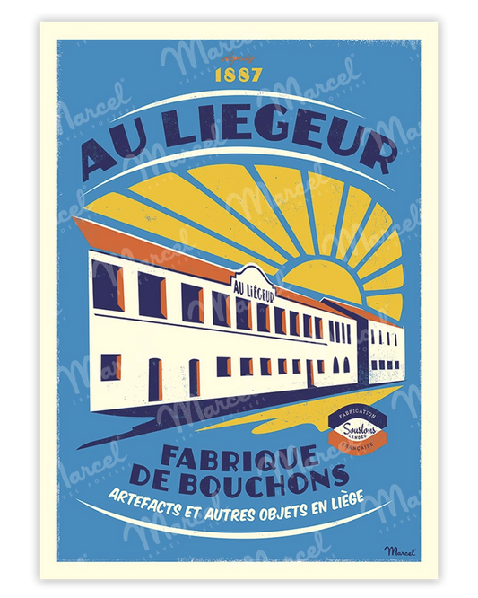 Affiche SOUSTONS "Au Liégeur Bleu"