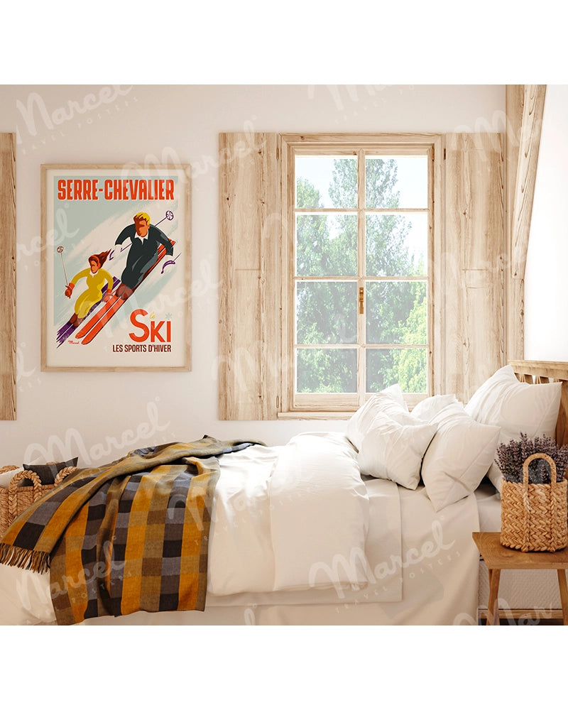 Affiche SERRE CHEVALIER "Les Skieurs"