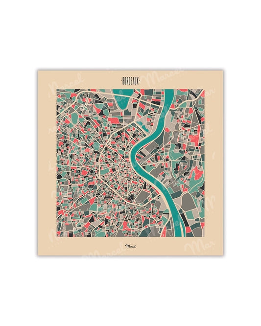 BORDEAUX Postcard “Mozaic Plan”