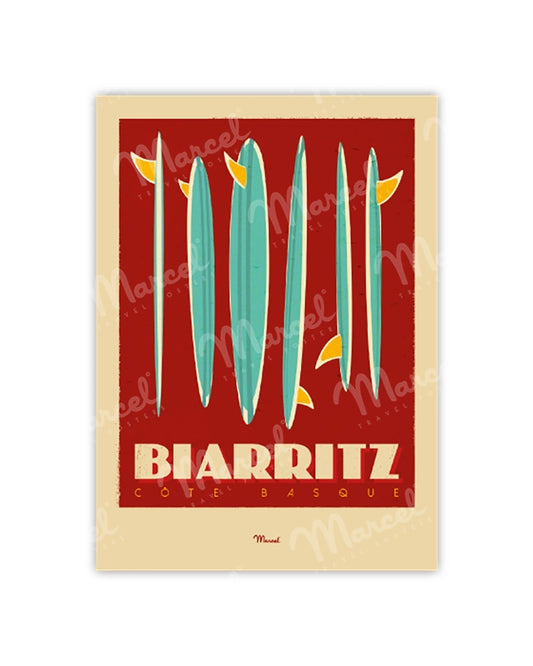 Postcard BIARRITZ “Surfboards”