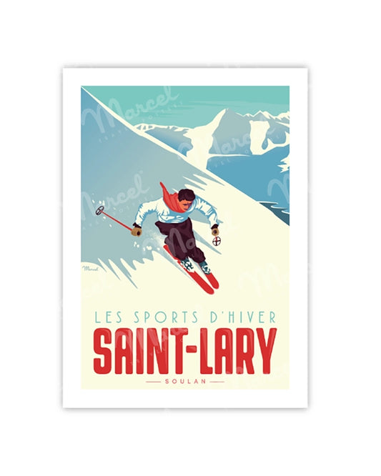 Postcard SAINT-LARY "The Skier"