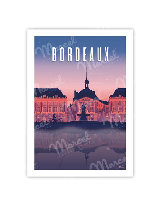 Postcard BORDEAUX "Place de la Bourse by night"