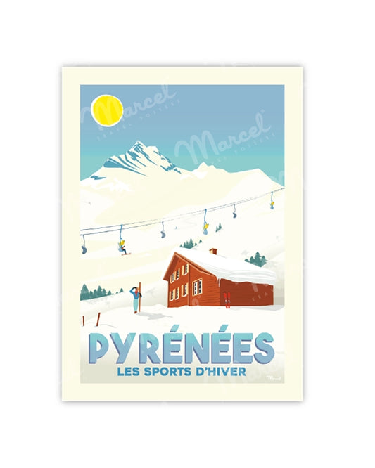 Postcard THE PYRENEES "Winter Sports"
