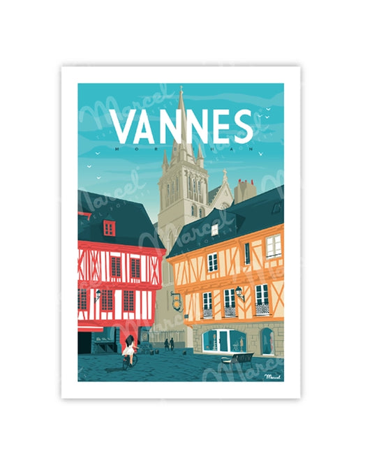 Postcard VANNES "Place Henri IV"