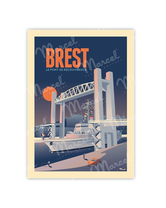 Postcard BREST "The Recouvrance Bridge"