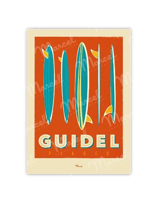 GUIDEL "Surfboards" Postcard