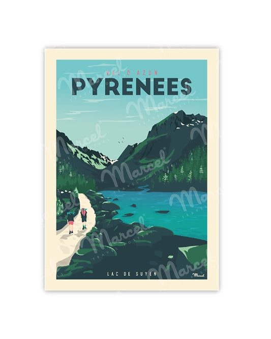 Postcard THE PYRENEES "Val D'Azun - Lac de Suyen"