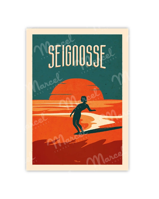 SEIGNOSSE "Surfing" Postcard