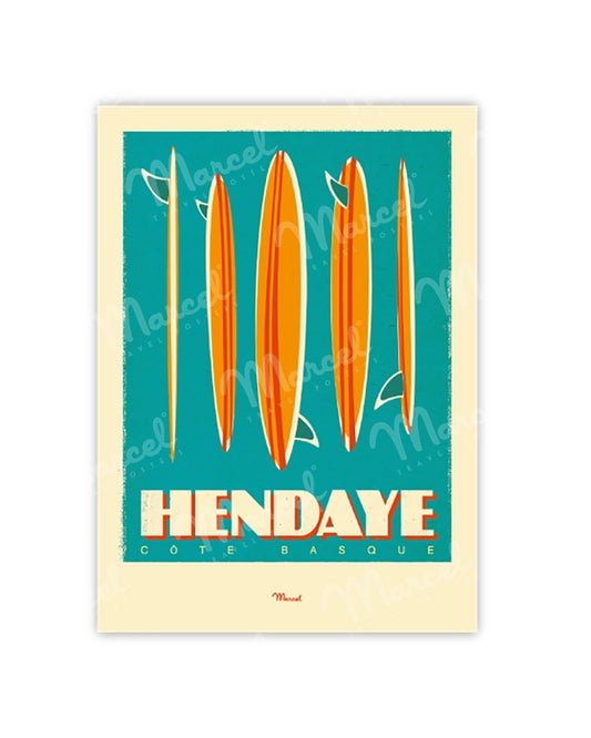 Postcard HENDAYE "Surfboards"