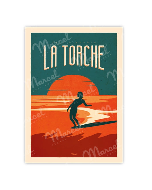 Postcard LA TORCHE "Surfing"