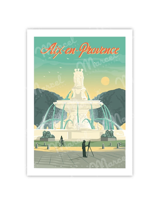 Postcard AIX-EN-PROVENCE "The Rotunda"