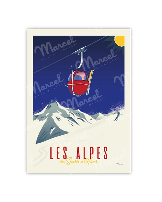 Postcard THE ALPS "The Cable Car"