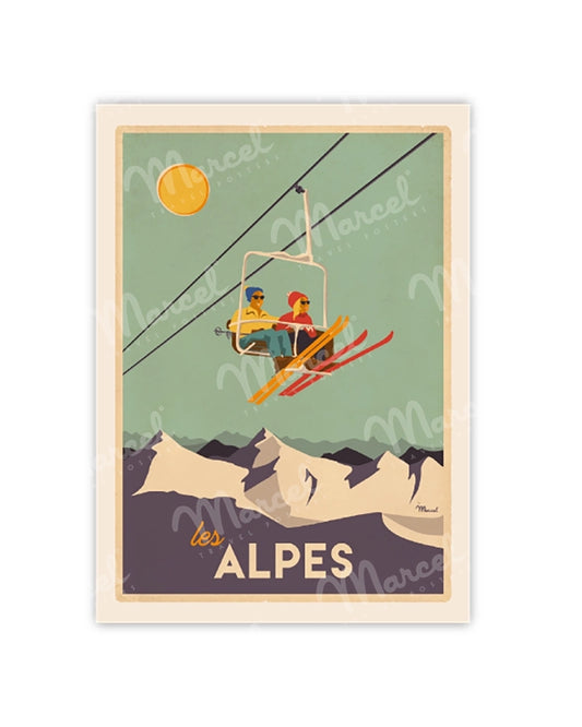 Postcard THE ALPS "The Chairlift"
