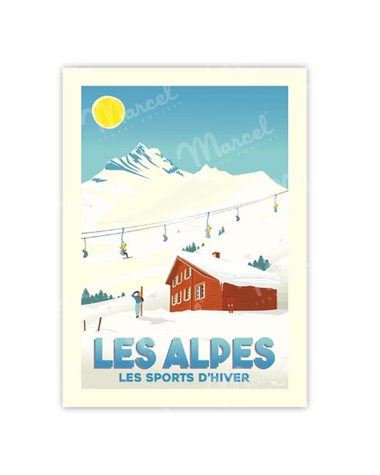 Postcard THE ALPS "Winter Sports"
