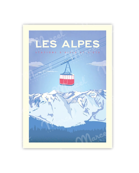 Postcard THE ALPS "The Cable Car"
